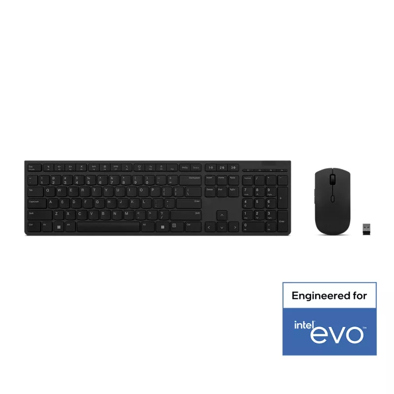 Lenovo 4X31K03931 Teclado y ratón incluidos RF Wireless + Bluetooth Inglés US Negro