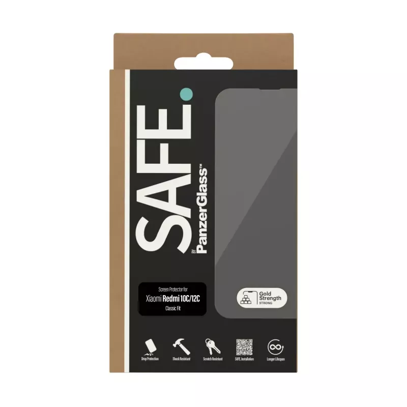 Protector de pantalla PanzerGlass SAFE. by ® Xiaomi Redmi 10C resistente a arañazos y golpes