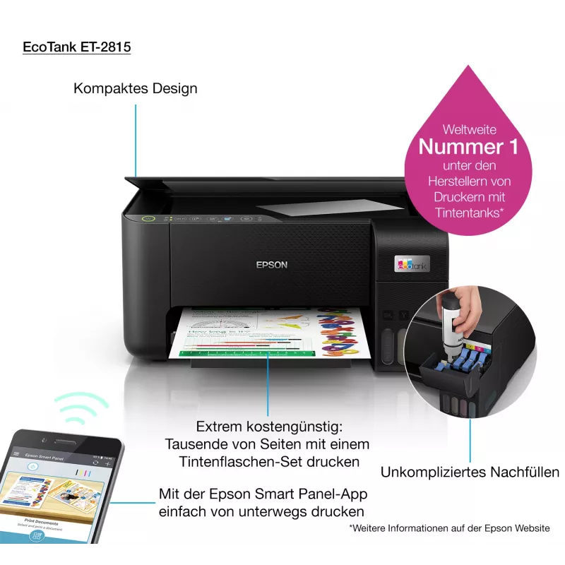 Impresora multifunción Epson EcoTank ET-2815 inyección de tinta impresión en color