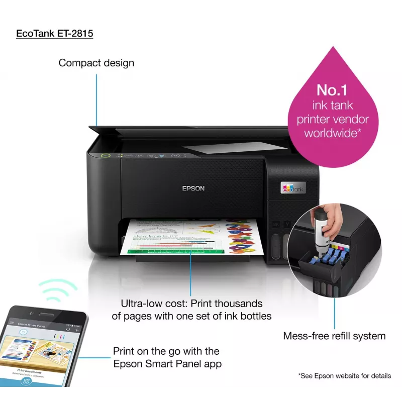 Impresora multifunción Epson EcoTank ET-2815 inyección de tinta impresión en color