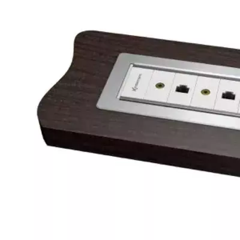 Kindermann 7449000023 Marco de conexión de mesa de 6 elementos con bisel, aluminio anodizado