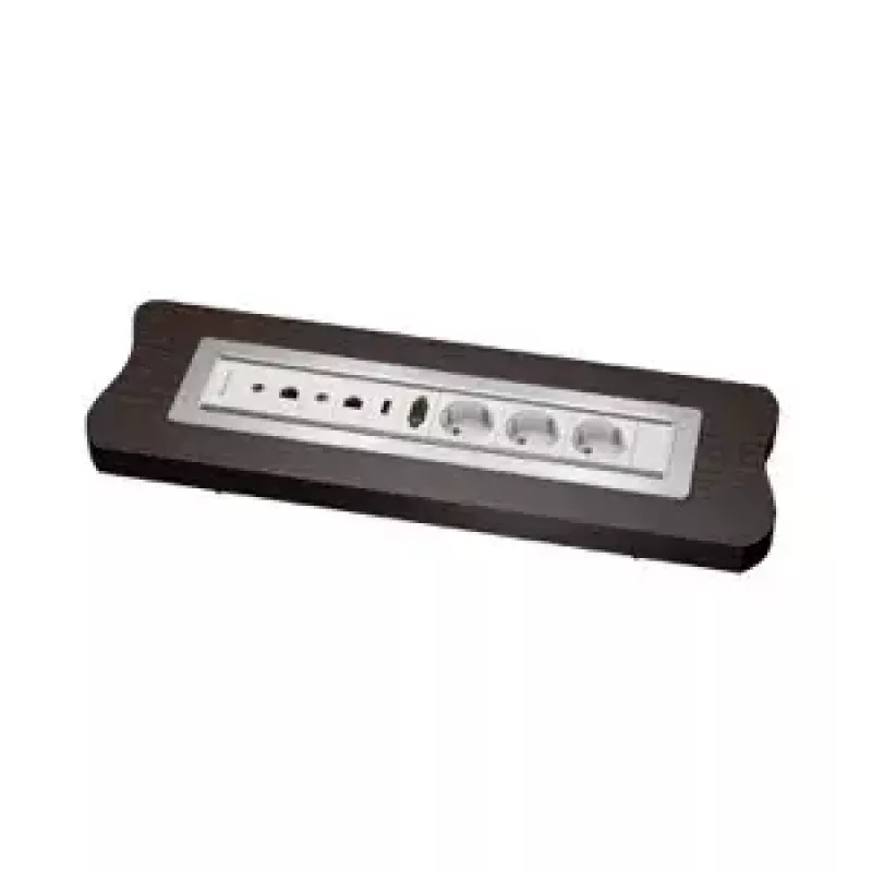 Kindermann 7449000023 Marco de conexión de mesa de 6 elementos con bisel, aluminio anodizado