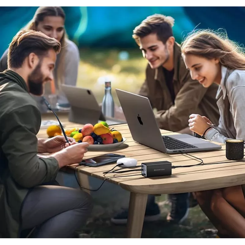 Cargador Conceptronic 6 puertos 200W GaN USB PD con cable de carga USB-C, USB-C x 4, USB-A x 2, QC 3.0, PD 3.1, PPS