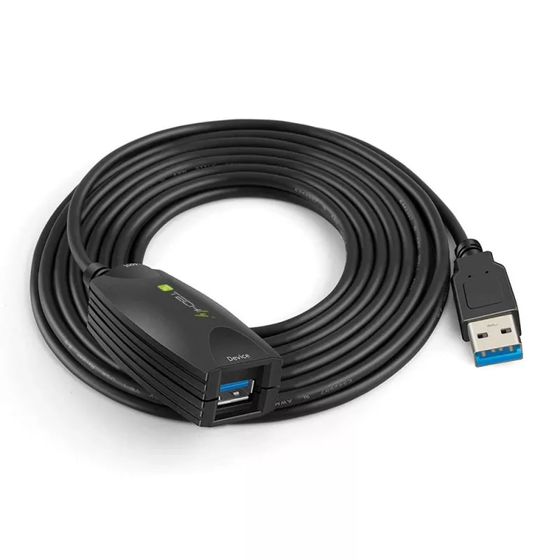 Techly cable de extensión activo SuperSpeed USB3.0 5m negro ICUR3050