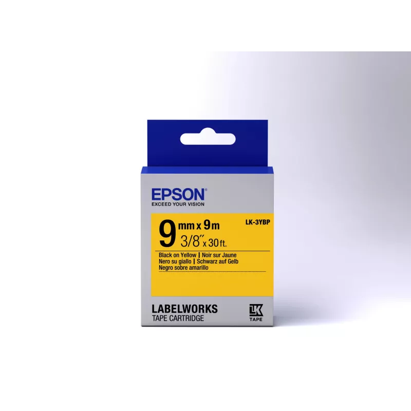 Cartucho de etiquetas Epson Pastel LK-3YBP negro/amarillo 9mm (9m)