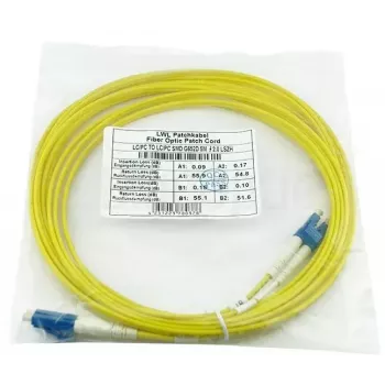 BlueOptics Cable de conexión de fibra óptica LC-LC monomodo dúplex, LC-UPC, 10 m, beige (compatible con Corning 040402G5120000010M)