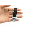 Llavero TROIKA TWISTER Negro Plata Cuero Metal 16mm 9mm