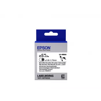 Epson cartucho de etiquetas tubo termorretráctil (HST) LK-4WBA5 negro/blanco D5mm (2,5m)