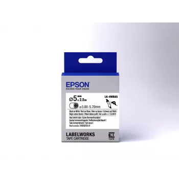 Epson cartucho de etiquetas tubo termorretráctil (HST) LK-4WBA5 negro/blanco D5mm (2,5m)