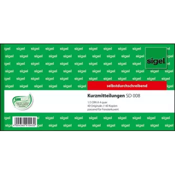Formulario comercial Sigel SD008 Verde 1/3 A4 80 hojas