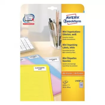 Etiqueta de impresora autoadhesiva Avery L7658-25