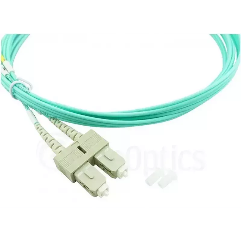 BlueOptics Cable de conexión de fibra óptica LC-SC multimodo OM3 dúplex, LC-UPC/SC-UPC, 1 m, beige (compatible con Corning 055702K512000001M)