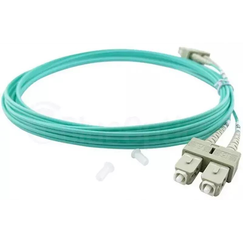 BlueOptics Cable de conexión de fibra óptica LC-SC multimodo OM3 dúplex, LC-UPC/SC-UPC, 1 m, beige (compatible con Corning 055702K512000001M)