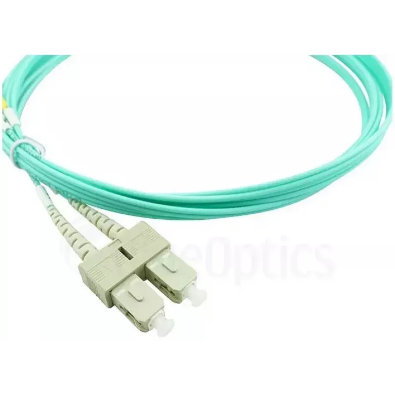 BlueOptics Cable de conexión de fibra óptica LC-SC multimodo OM3 dúplex, LC-UPC/SC-UPC, 1 m, beige (compatible con Corning 055702K512000001M)