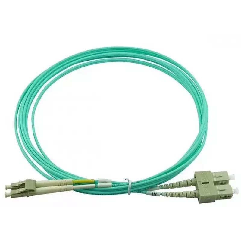 BlueOptics Cable de conexión de fibra óptica LC-SC multimodo OM3 dúplex, LC-UPC/SC-UPC, 1 m, beige (compatible con Corning 055702K512000001M)