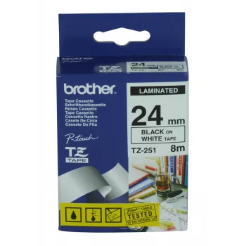 Cinta de rotulación Brother TZ-251 negra 8 m 2,4 cm