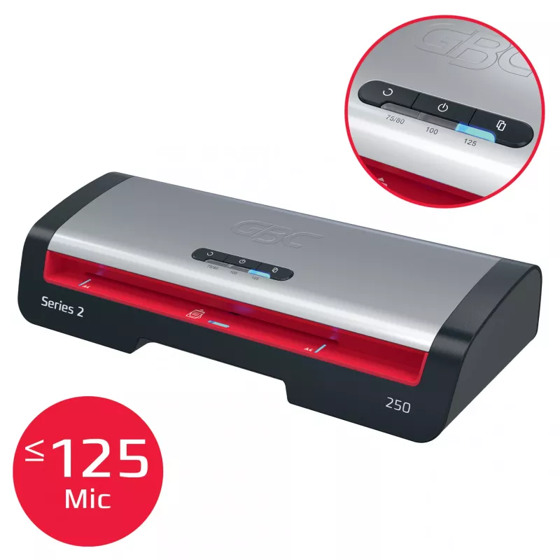 Plastificadora GBC 250 Office A4, 24 cm, plastificadora en caliente, 500 mm/min, 0,5 mm, A4, 100 µm