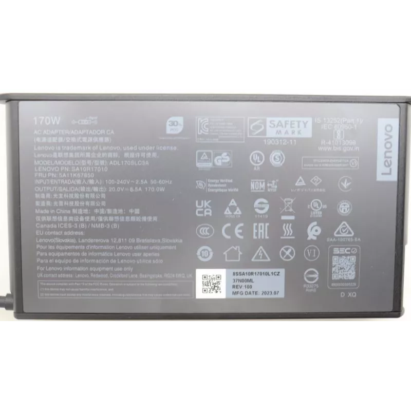 Lenovo 5A11K67850 fuente de alimentación interior 170 W negro