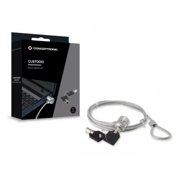 Conceptronic CNBSLOCK15 cable de seguridad plateado 1,5 m