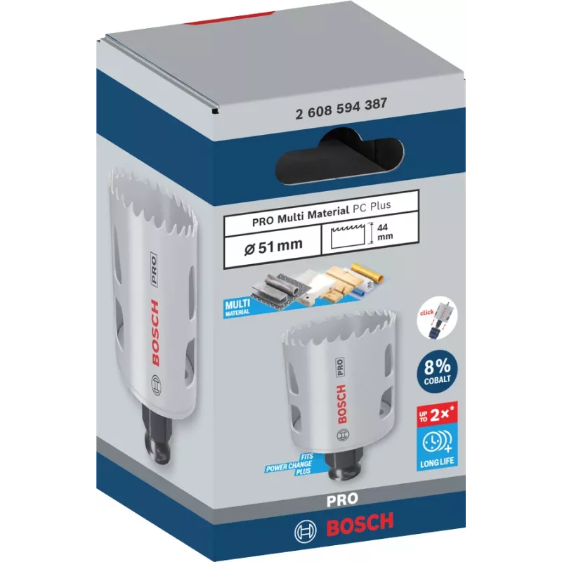 Bosch PRO Multi Material PC Plus 44/51 mm sierra de corona de un solo orificio