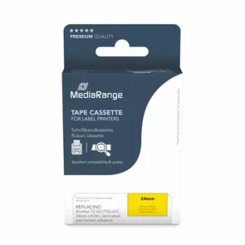 Cinta para impresora MediaRange MRBTZ651 negra 2,4 cm 8 m