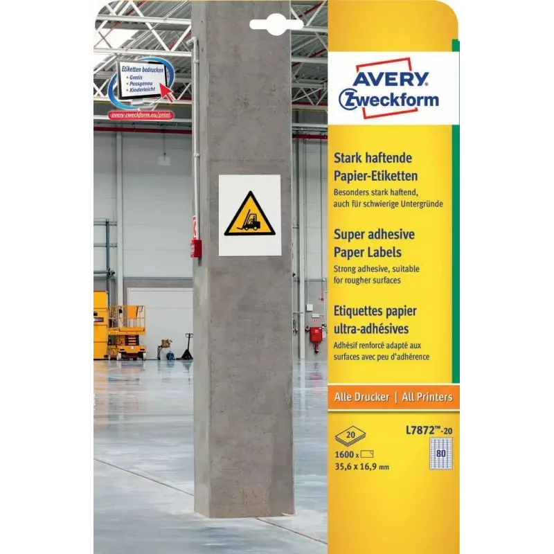 Etiqueta autoadhesiva rectangular AVERY L7872-20