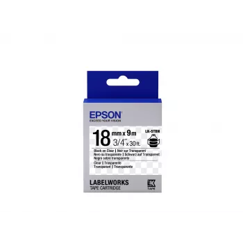 Epson cartucho de etiquetas transparente LK-5TBN negro/transparente 18mm (9m)