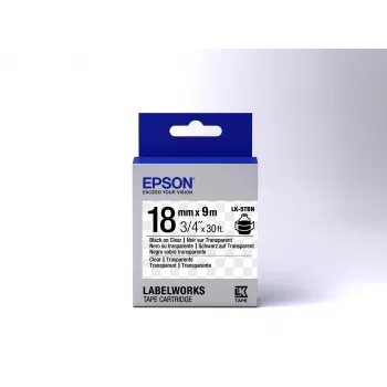 Epson cartucho de etiquetas transparente LK-5TBN negro/transparente 18mm (9m)