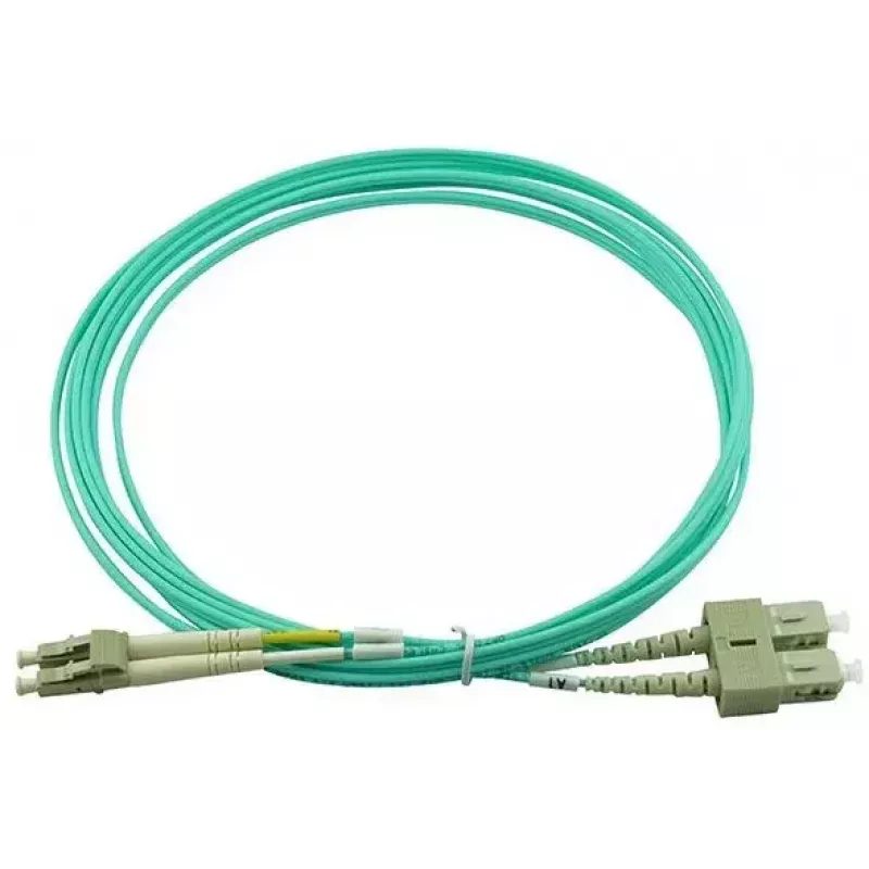 BlueOptics Cable patch de fibra óptica LC-SC multimodo OM3 dúplex, LC-UPC/SC-UPC, 2 m, beige (compatible con Corning 055702K512000002M)