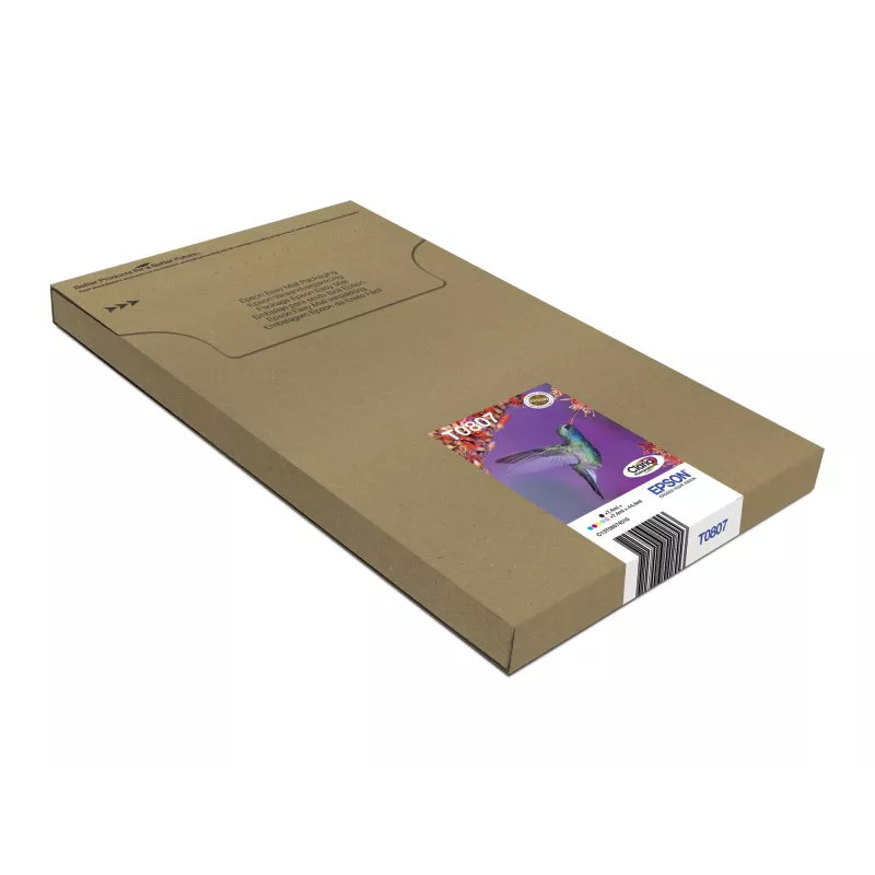 Multipack de cartuchos de tinta Epson Hummingbird T0807 — 6 colores (negro, cian, cian claro, magenta claro, magenta, amarillo)