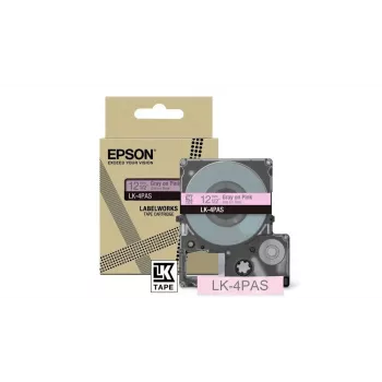Cinta de etiquetas Epson LK-4PAS gris rosa transferencia térmica 1,2 cm