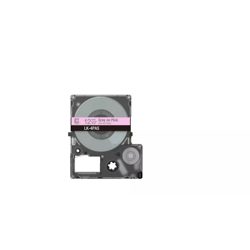 Cinta de etiquetas Epson LK-4PAS gris rosa transferencia térmica 1,2 cm
