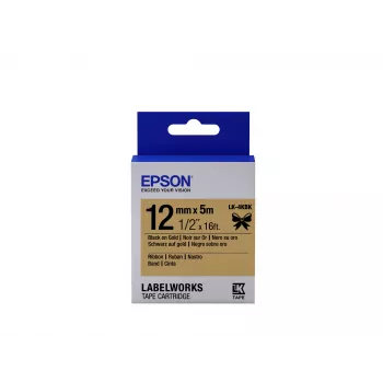 Epson Cartucho de etiquetas Satin Ribbon LK-4KBK negro/oro 12mm (5m)
