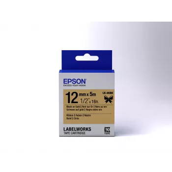 Epson Cartucho de etiquetas Satin Ribbon LK-4KBK negro/oro 12mm (5m)