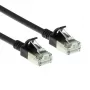 Cable de parcheo slimline snagless ACT negro 2 metros LSZH U/FTP CAT6A para centro de datos con conectores RJ45