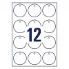Etiqueta no adhesiva Avery T2004-10 120 uds. blanca redonda 6 cm
