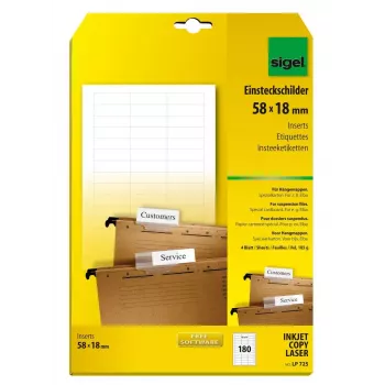 Etiqueta de impresora no adhesiva Sigel LP725