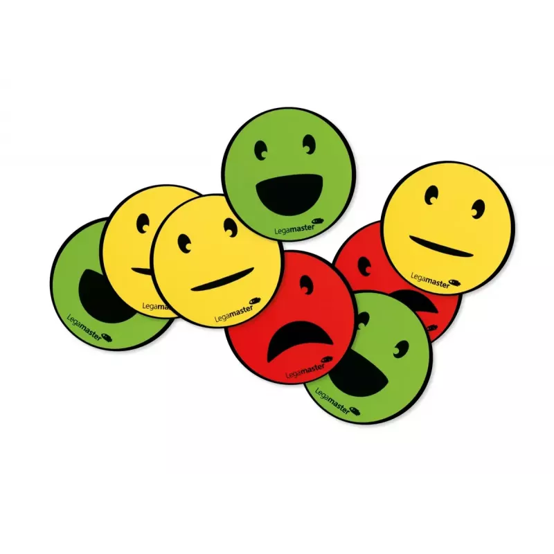 Imán de pizarra Legamaster símbolo magnético emoticono surtido 50 mm 6 uds.