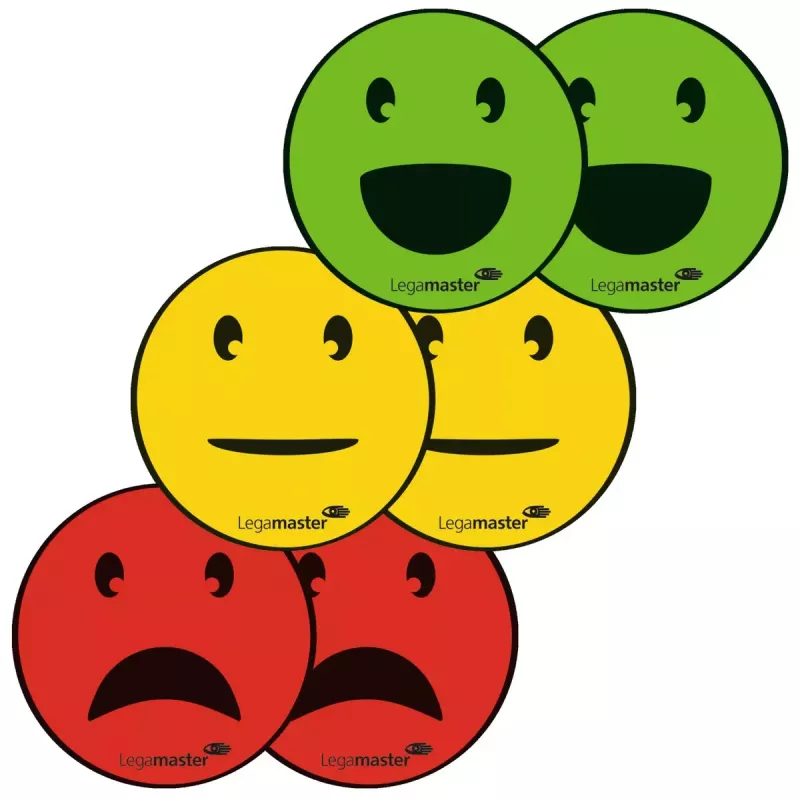 Imán de pizarra Legamaster símbolo magnético emoticono surtido 50 mm 6 uds.