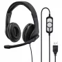 Hama HS-USB300 Auriculares con micrófono PC Office, con cable, USB, negro