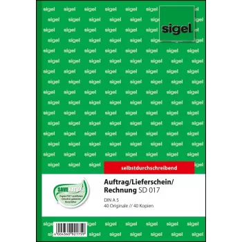 Formulario comercial Sigel SD017 verde A5 80 hojas