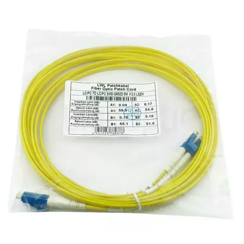 BlueOptics CAB-SMF-LC-LC-1-BO Cable patch de fibra óptica LC-LC monomodo dúplex, LC-UPC, 1 m, beige