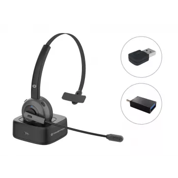 Conceptronic POLONA auriculares Bluetooth inalámbricos con base de carga y adaptador de audio Bluetooth USB-A