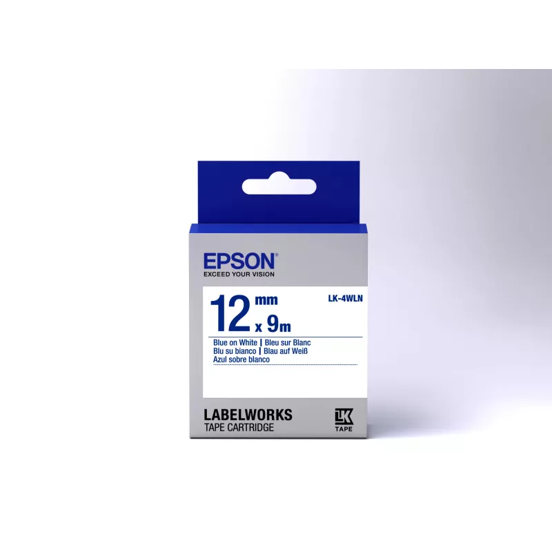 Cartucho de etiquetas Epson Standard LK-4WLN Azul/Blanco 12mm (9m)