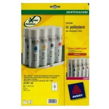 Etiqueta de impresora Avery L4776-20 blanca