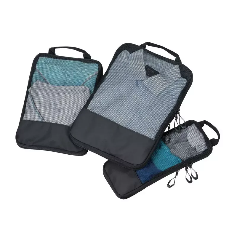 TROIKA Black Packing Cubes Set de bolsas de compresión, BBL56/BK