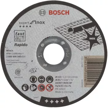 Bosch Expert for INOX Rapido AS 60 T INOX BF Disco de corte recto, 115 mm