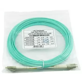 BlueOptics 050502K512000010M Cable patch de fibra óptica LC-LC multimodo OM3 dúplex, LC-UPC, 10 m, beige