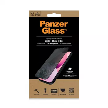 PanzerGlass Protector de pantalla de privacidad Apple iPhone 13 Mini Edge-to-Edge resistente a arañazos y golpes