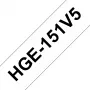 Cinta de etiquetado Brother HGE-151V5 — negra, compatible con PT-9500PC / PT-9700PC / PT-9800PCN / RL-700S